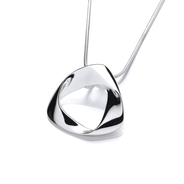 Folded Silver Triangle Pendant without Chain